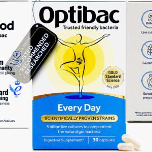 Optibac Every Day - Vegan Daily Digestive Supplement - 30 Capsules