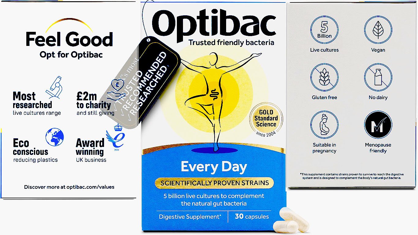 Optibac Every Day - Vegan Daily Digestive Supplement - 30 Capsules
