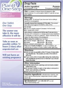 Plan B One-Step Emergency Contraceptive, 1.5 Mg (1 Tablet)