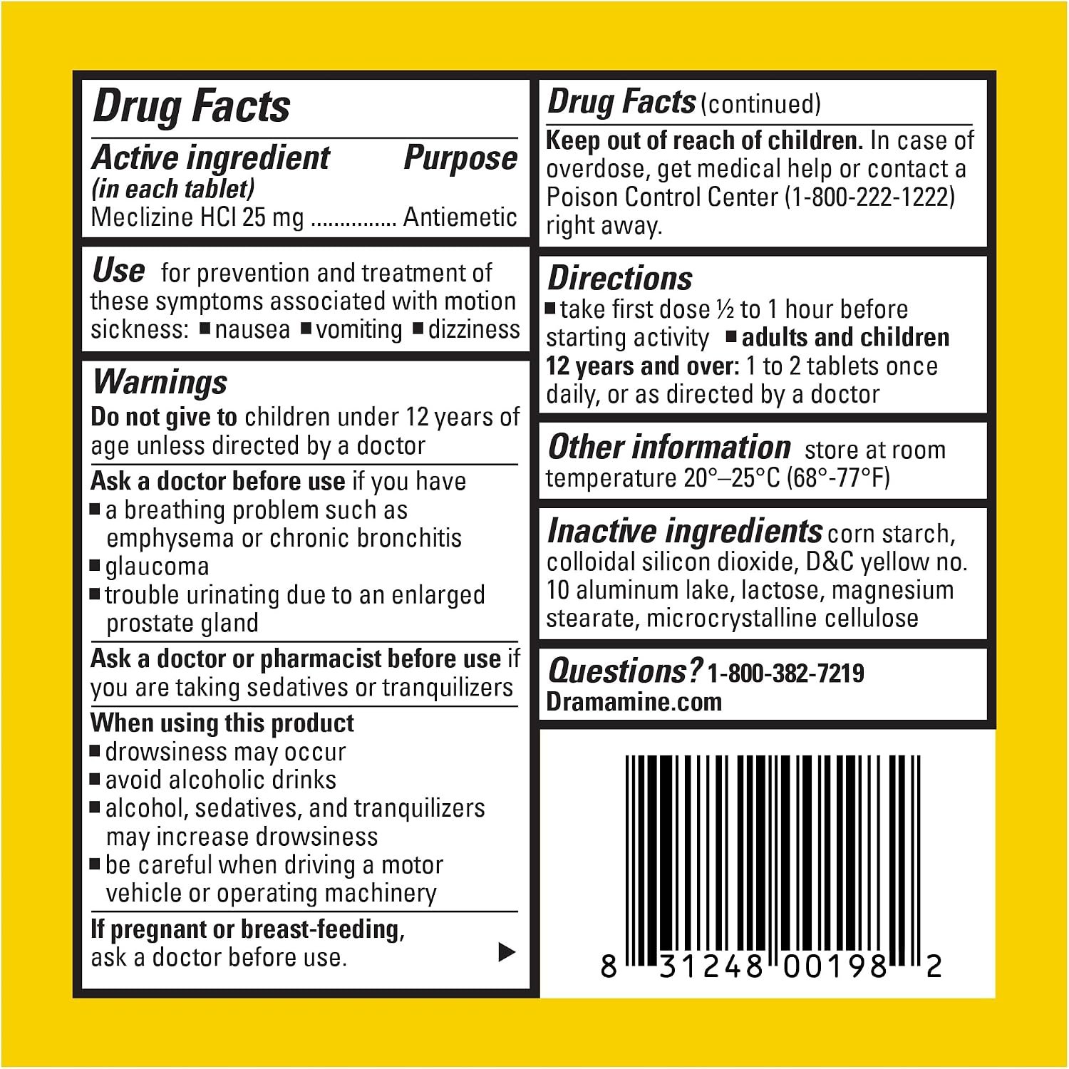 Dramamine, Motion Sickness Meclizine Hydrochloride Antiemetic - Image 5