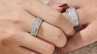 SHELOVES Womens Solitaire Round Moissanite Wedding Engagement Rings Set 2CT 