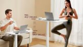 VASAGLE Overbed Table with Wheels, Mobile Standing Computer Desk