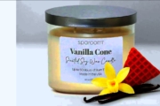 sparoom® Hand Blown Glass Single Wick Candle Vanilla Bean
